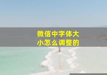 微信中字体大小怎么调整的