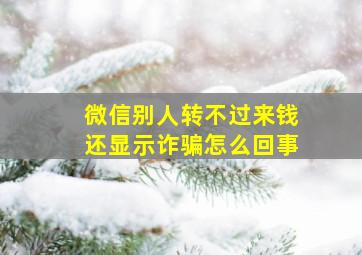 微信别人转不过来钱还显示诈骗怎么回事