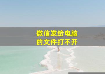 微信发给电脑的文件打不开