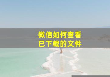 微信如何查看已下载的文件