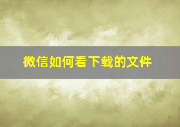 微信如何看下载的文件