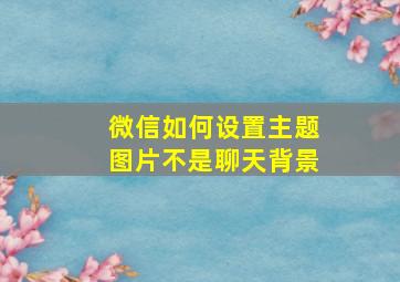 微信如何设置主题图片不是聊天背景