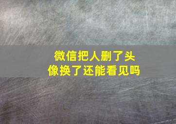 微信把人删了头像换了还能看见吗