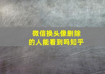 微信换头像删除的人能看到吗知乎