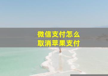 微信支付怎么取消苹果支付