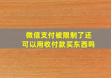 微信支付被限制了还可以用收付款买东西吗