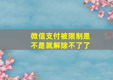 微信支付被限制是不是就解除不了了