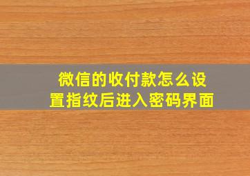 微信的收付款怎么设置指纹后进入密码界面