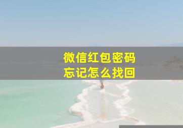 微信红包密码忘记怎么找回