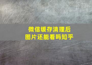 微信缓存清理后图片还能看吗知乎