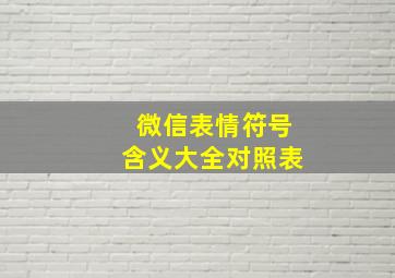 微信表情符号含义大全对照表