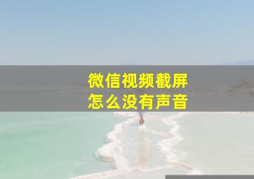 微信视频截屏怎么没有声音