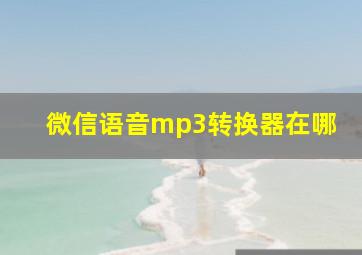 微信语音mp3转换器在哪