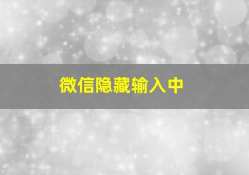 微信隐藏输入中