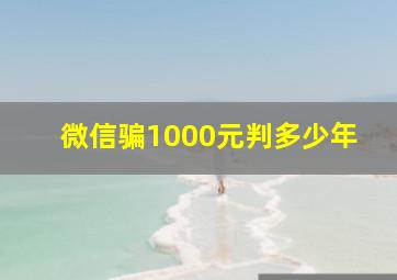 微信骗1000元判多少年