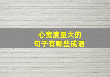 心宽度量大的句子有哪些成语