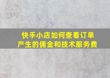 快手小店如何查看订单产生的佣金和技术服务费