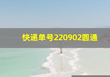 快递单号220902圆通