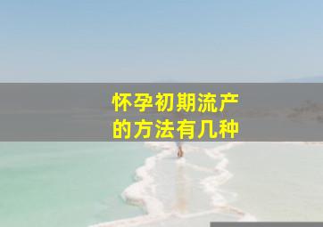 怀孕初期流产的方法有几种