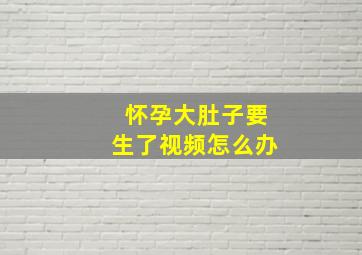 怀孕大肚子要生了视频怎么办