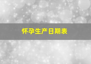 怀孕生产日期表