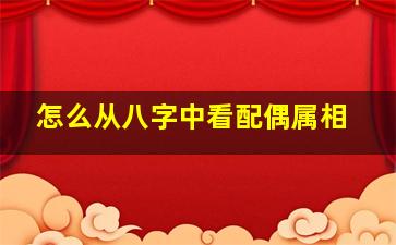 怎么从八字中看配偶属相