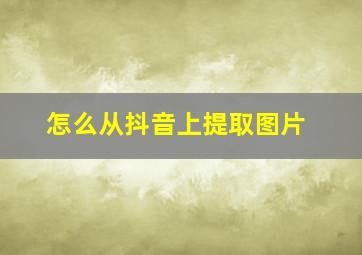 怎么从抖音上提取图片