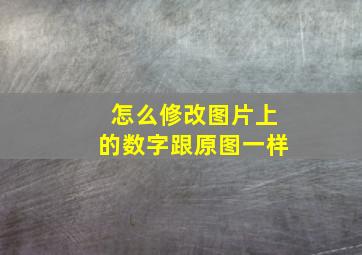 怎么修改图片上的数字跟原图一样