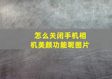 怎么关闭手机相机美颜功能呢图片