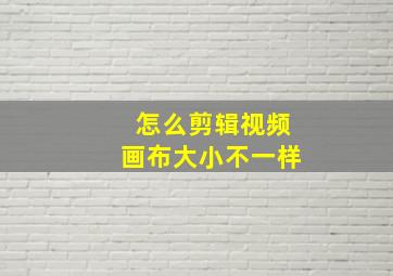 怎么剪辑视频画布大小不一样