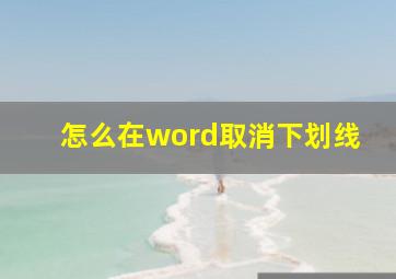 怎么在word取消下划线