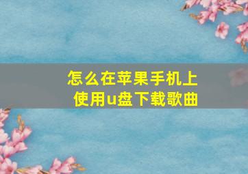 怎么在苹果手机上使用u盘下载歌曲