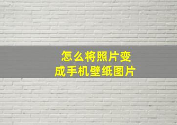 怎么将照片变成手机壁纸图片