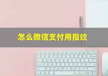 怎么微信支付用指纹