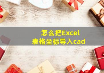 怎么把Excel表格坐标导入cad