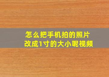 怎么把手机拍的照片改成1寸的大小呢视频