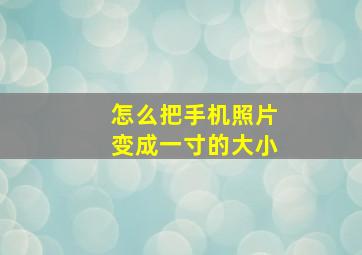 怎么把手机照片变成一寸的大小