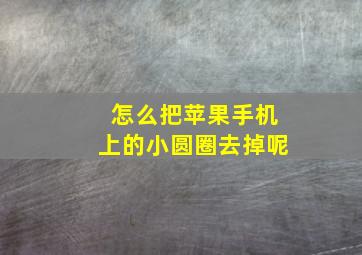 怎么把苹果手机上的小圆圈去掉呢