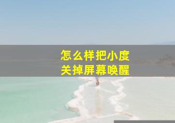 怎么样把小度关掉屏幕唤醒