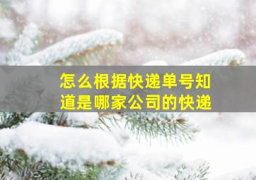 怎么根据快递单号知道是哪家公司的快递