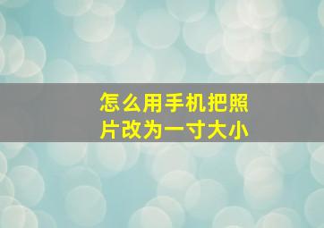 怎么用手机把照片改为一寸大小