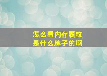 怎么看内存颗粒是什么牌子的啊