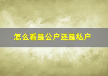 怎么看是公户还是私户