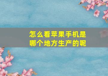 怎么看苹果手机是哪个地方生产的呢