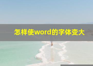 怎样使word的字体变大