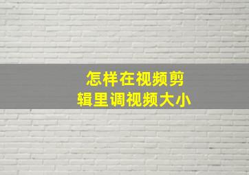 怎样在视频剪辑里调视频大小