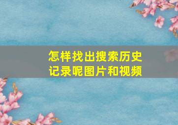 怎样找出搜索历史记录呢图片和视频