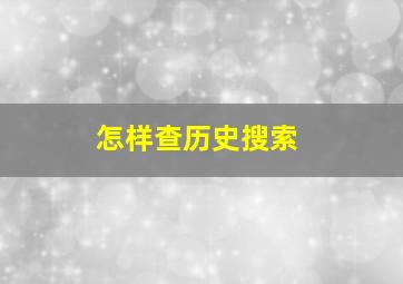 怎样查历史搜索