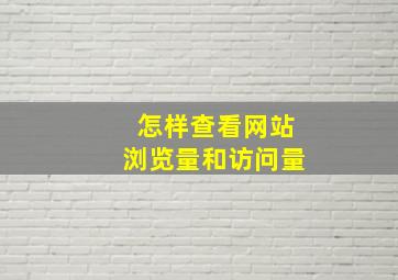 怎样查看网站浏览量和访问量