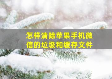 怎样清除苹果手机微信的垃圾和缓存文件